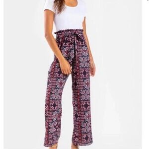 Francesca’s Blue Rain Paisley Paperbag Romper Size M